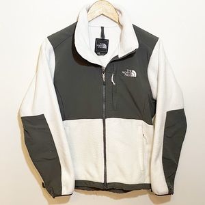 The North Face White & Grey Full Zip Fleece Jacket Great Condition Size Medium